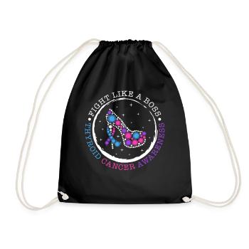 Chemise de sensibilisation au cancer de la thyroïde, combattez comme un patron - Sac de sport léger - noir - Devant