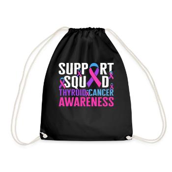 Chemise de sensibilisation au cancer de la thyroïde, escouade de soutien - Sac de sport léger - noir - Devant