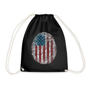 Amerikanischer Flagge USA United States Of America - Turnbeutel - Schwarz - Vorne