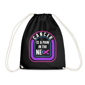 Thyroid Cancer Awareness Shirt, Cancer Is Pain In - Drawstring Bag - black - Front