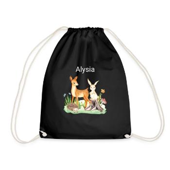 Animal cerf lapin hérisson Alysia - Sac de sport léger - noir - Devant