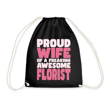 Proud Wife of A Damn Good Florist - Drawstring Bag - black - Front