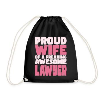Proud Wife of A Damn Good Lawyer - Drawstring Bag - black - Front