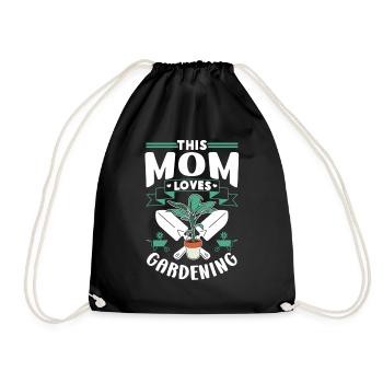 This Mom Loves Gardening Mom Garden - Drawstring Bag - black - Front