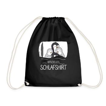 Offizielles Schlafshirt Pinguin - Turnbeutel - Schwarz - Vorne
