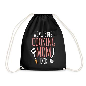 Best Cooking Mother in the World Cooking Mom - Drawstring Bag - black - Front
