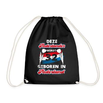 32 Birthday Netherlands Holland 32 years Saying - Drawstring Bag - black - Front