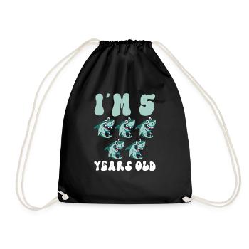 Ce petit chasseur de mégalodon a 5 ans - - Sac de sport léger - noir - Devant