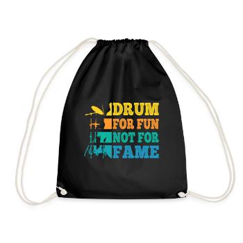 Drummer Retro Vintage Drum For Fun Not For Fame - Turnbeutel - Schwarz - Vorne