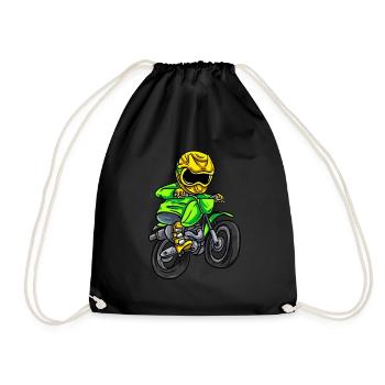 Dirt Bike Motorcross - Drawstring Bag - black - Front