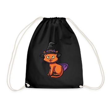 Hexe Katze - Turnbeutel - Schwarz - Vorne