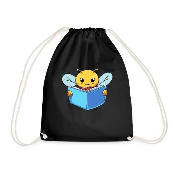 Bee Book Lovers - Drawstring Bag - black - Front