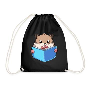 Hamster Lesebuch - Turnbeutel - Schwarz - Vorne