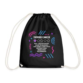 Thyroid Cancer Awareness Shirt, One Star Rating - Drawstring Bag - black - Front