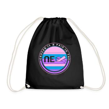 Thyroid Cancer Awareness Shirt, Cancer Is Pain In - Drawstring Bag - black - Front