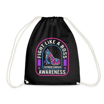 Chemise de sensibilisation au cancer de la thyroïde, combattez comme un patron - Sac de sport léger - noir - Devant