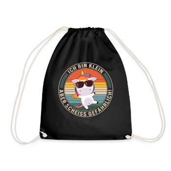 Ich Bin Klein Aber Scheiss Gefahrlich Shirt, - Drawstring Bag - black - Front