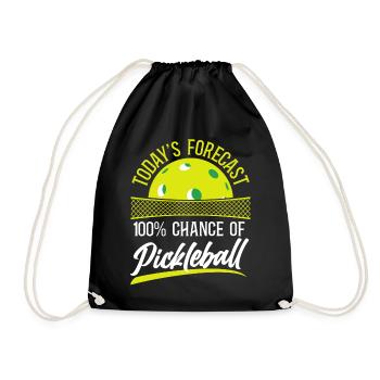 Pickleball Today's Forecast 100% - Turnbeutel - Schwarz - Vorne