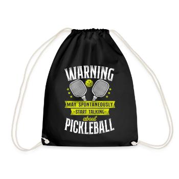Pickleball Warning May - Turnbeutel - Schwarz - Vorne