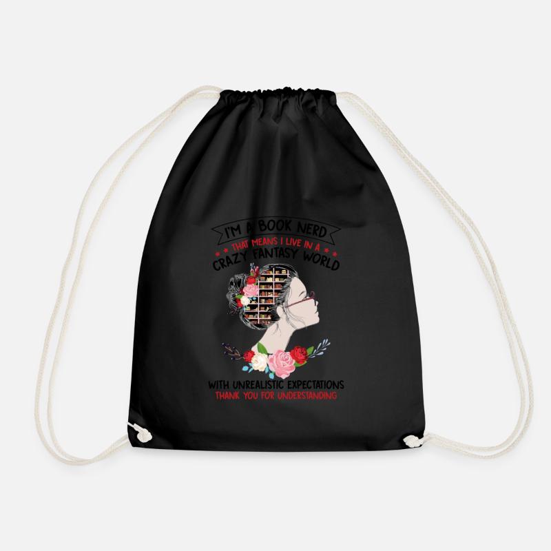 I Am A Book Nerd - Turnbeutel - Schwarz