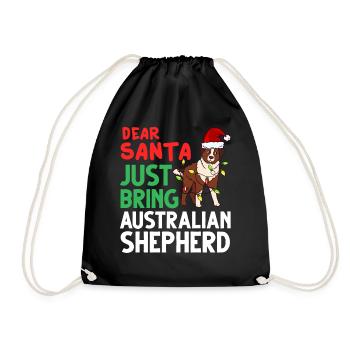 Australian Shepherd Weihnachten Hund Welpe - Turnbeutel - Schwarz - Vorne