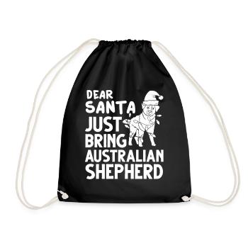 Australian Shepherd Weihnachten Hund Welpe - Turnbeutel - Schwarz - Vorne