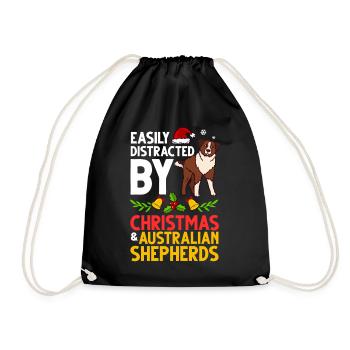 Australian Shepherd Weihnachten Hund Welpe - Turnbeutel - Schwarz - Vorne