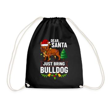 Chien Bulldog anglais Chiots Noël - Sac de sport léger - noir - Devant