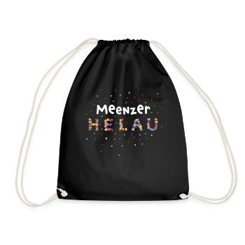 Meenzer Helau Karneval Fasching Konfetti Fasnacht - Turnbeutel - Schwarz - Vorne
