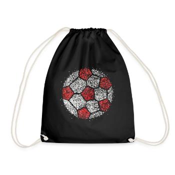 Football Red White Rut un Wiess Kölle Cologne Carnival - Drawstring Bag - black - Front