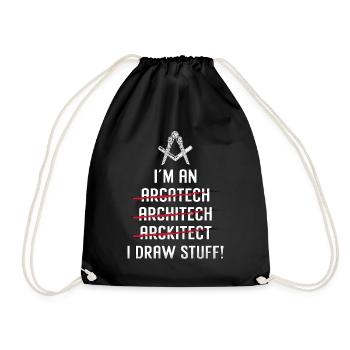 Architect I'm An I Draw Stuff Job Architecture - Drawstring Bag - black - Front
