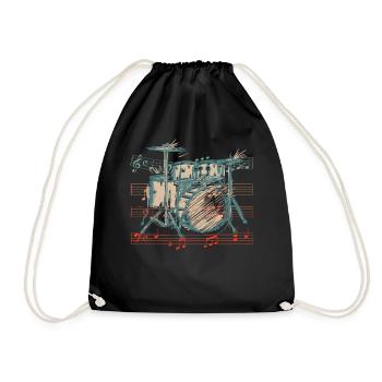 Batterie Batteur Musicien Batteur - Sac de sport léger - noir - Devant