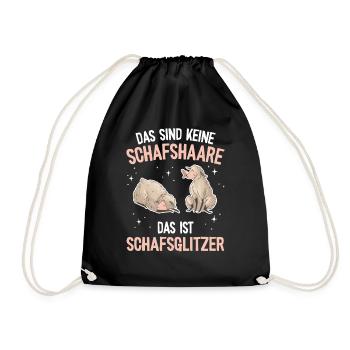 Lustiges Schafmotiv - Bäuerin Landwirtin & Schaf - Turnbeutel - Schwarz - Vorne