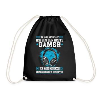 Lustiger Teenager Gaming Spruch - Gamer Jungs - Turnbeutel - Schwarz - Vorne