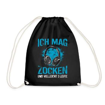 Lustiger Teenager Gaming Spruch - Gamer Jungs - Turnbeutel - Schwarz - Vorne