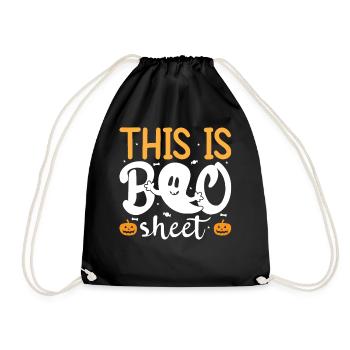 Halloween Costume - This Is Boo Sheet Ghost - Drawstring Bag - black - Front