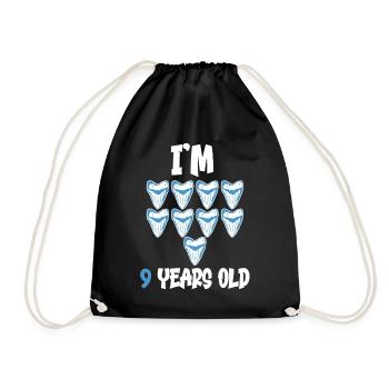 J’ai 9 ans - Megalodon tooth shark 9. - Sac de sport léger - noir - Devant