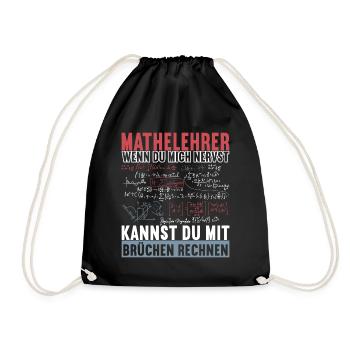 Mathe Mathelehrer - Turnbeutel - Schwarz - Vorne