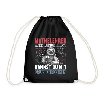 Mathe Mathelehrer - Turnbeutel - Schwarz - Vorne