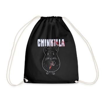 Chinkilla design for a chinchilla owner - Drawstring Bag - black - Front