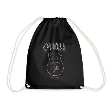 Chinkilla design for a chinchilla owner - Drawstring Bag - black - Front