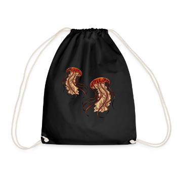 Jellyfish Sea Creatures - Drawstring Bag - black - Front