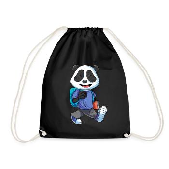 Panda Bear Back to School - Drawstring Bag - black - Front