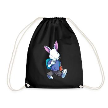 Rabbit Back to School - Drawstring Bag - black - Front