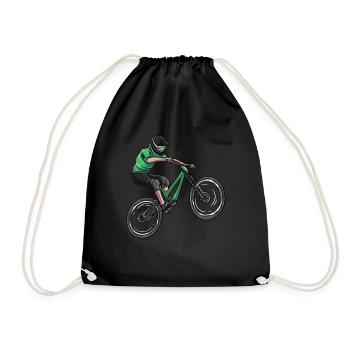 Mountain biker MTB - Drawstring Bag - black - Front