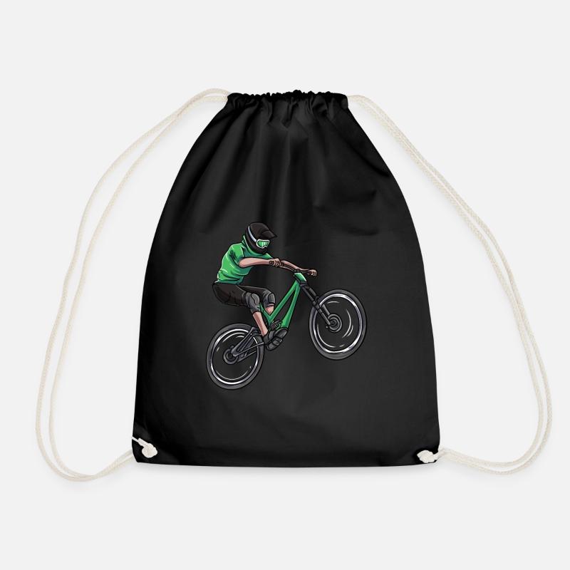 Mountain biker MTB - Drawstring Bag - black