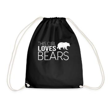 This girl loves bears - Drawstring Bag - black - Front