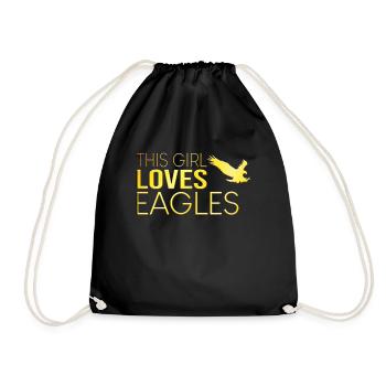 Cette fille aime les aigles - Sac de sport léger - noir - Devant