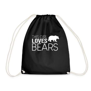 This girl loves bears - Drawstring Bag - black - Front