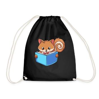 Eichhörnchen Lesebuch - Turnbeutel - Schwarz - Vorne
